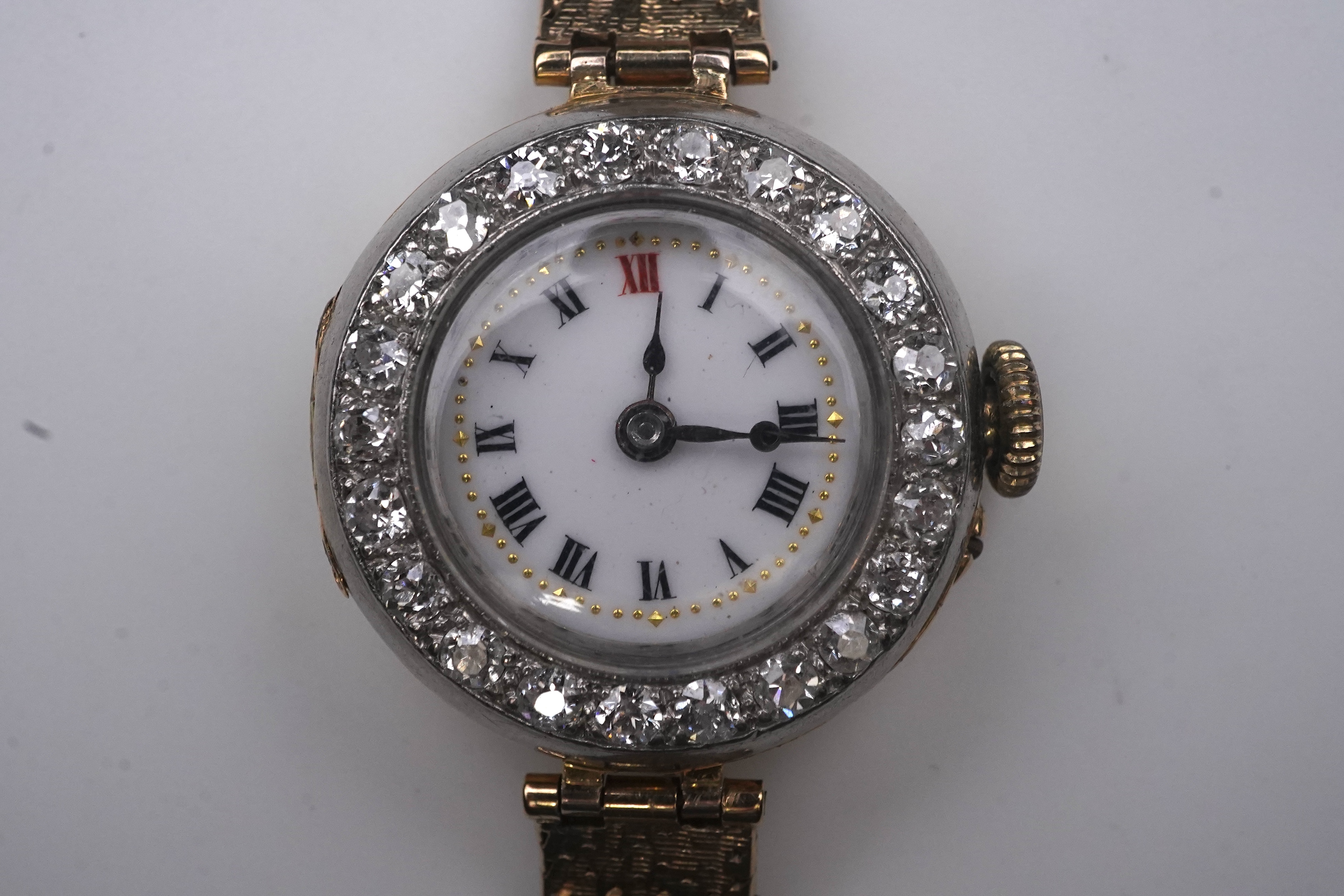 A lady's 9ct gold and diamond cocktail watch, early 20th century and later